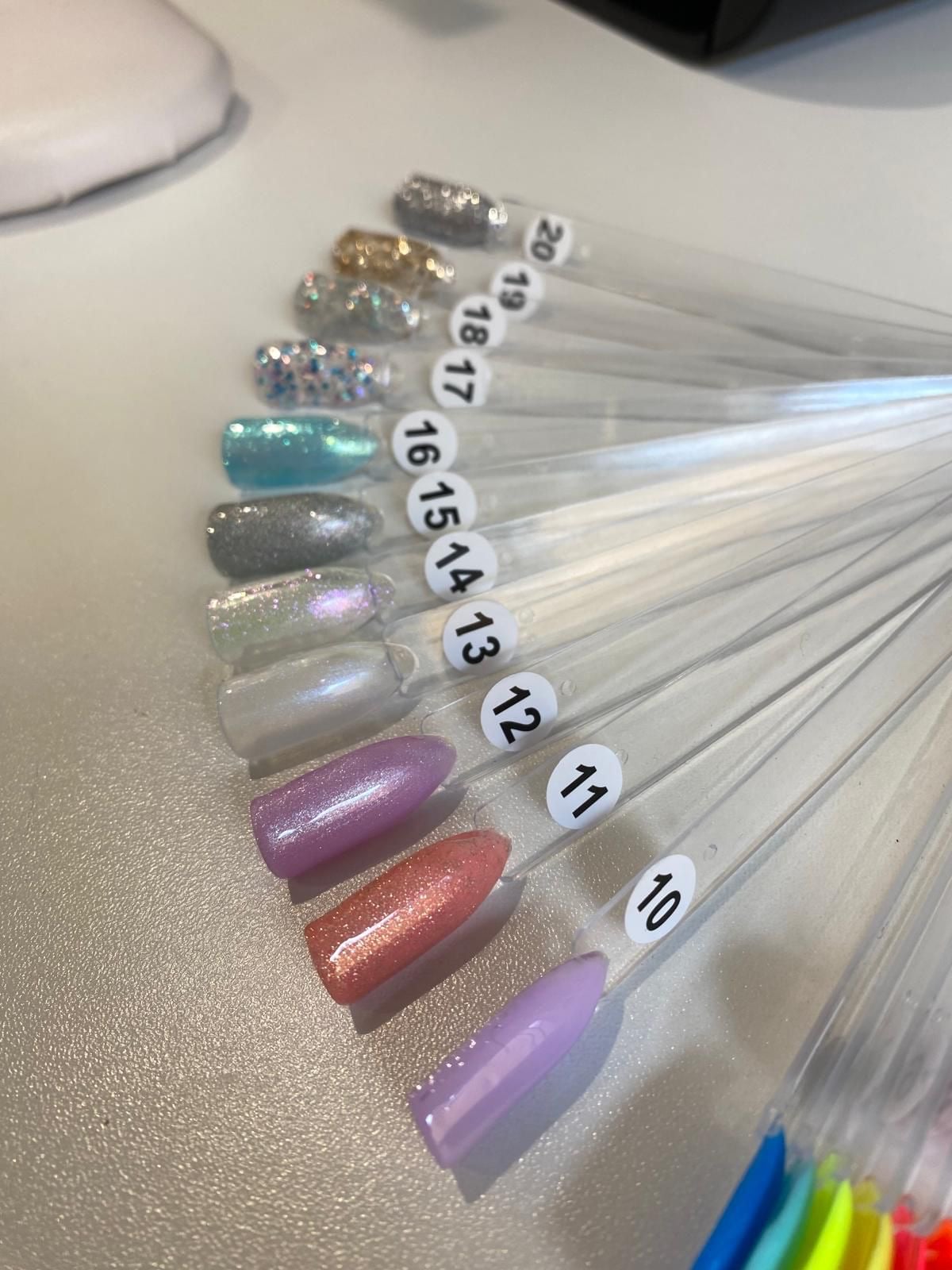 Nail colour swatches